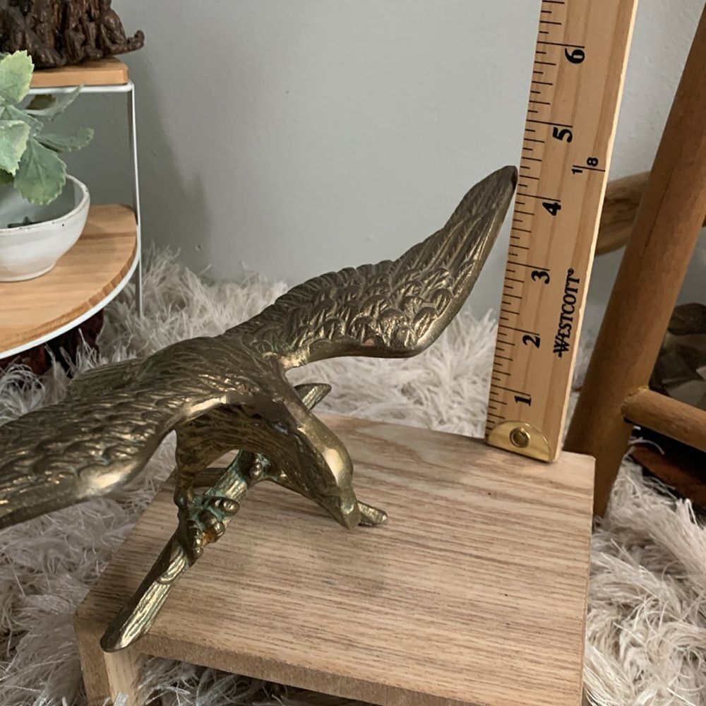 MCM Style Brass‎ Eagle On Branch Figure Made In Korea Vintage - Picture 16 of 17